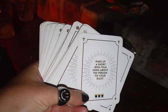 Some of the instruction cards from The Confession Box