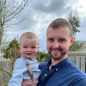 Christy McLaughlin from Ballymoney was diagnosed with Hodgkin lymphoma in April 2022 just after the birth of his first baby, Henley. Credit Lymphoma Action