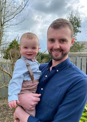Christy McLaughlin from Ballymoney was diagnosed with Hodgkin lymphoma in April 2022 just after the birth of his first baby, Henley. Credit Lymphoma Action
