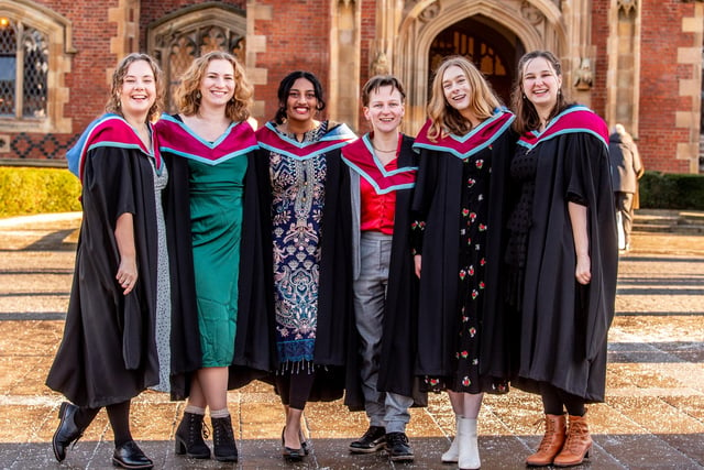 A group of friends graduate with degrees in Conflict Transformation and Social Justice and International Public Policy from the History, Anthropology, Philosophy, Politics.