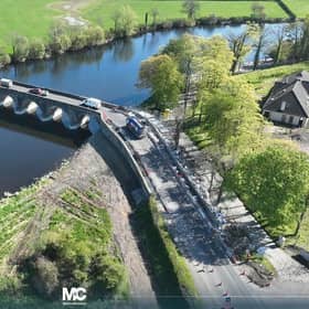 FP McCann supplied locally sourced Causeway Basalt Stone for restoration works on the historic bridge in County Londonderry, while Stone Solutions processed the material for use on the project. Credit Facebook