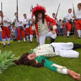 King William (John Adair) will be seeking victory once again over King James (Colin Cairns) at the annual Sham Fight. Photo: Press Eye