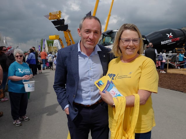 Northern Ireland Chief Veterinary Officer and Tyrone senior football manager Brian Dooher with Susan Kee, Chair of Northern Ireland Kidney Research Fund.