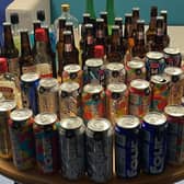 Items of alcohol confiscated from young people on Larne line trains on Saturday. Picture: PSNI