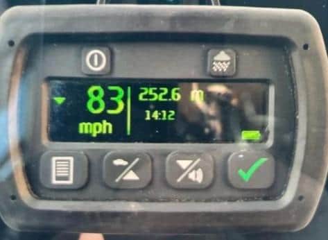 The R driver was caught doing 83mph.