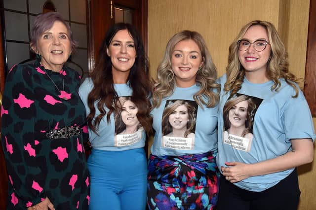 The people behind the Natalie McNally Power Brunch at The Corner House, Derrymacash, on Saturday from left, Mrs Bernadette McNally (Natalie's mum), Gemma Doran, Hollie Donnelly and Jayne Doran. LM16-215.