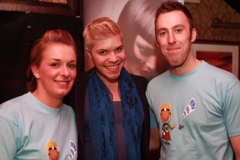 James Wallace, pictured with Ownies staff Jackie Ford and Ryan Moffett who organised the charity fashion show in 2012.
