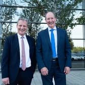Jeremy Fitch, Executive Director of Business Growth Group, Invest Northern Ireland with Alan Armstrong, Chief Executive of Almac Group. Picture: Almac Group.