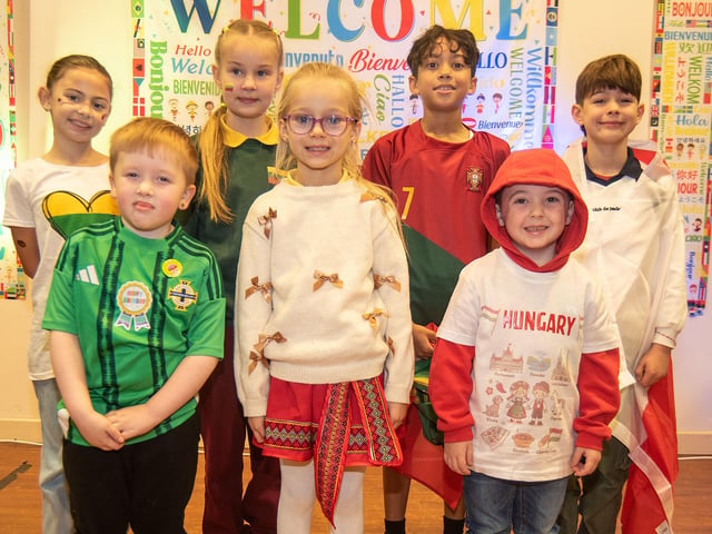 Some of the Hart Memorial Primary School  pupils who took part in the Culture Day event.