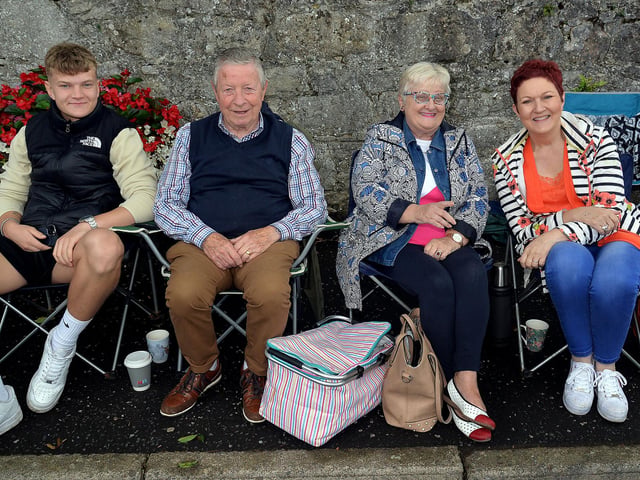 Sitting comfortably waiting for the RBP last Saturday parade to pass in Loughgall are the McAree family from Dungannon. Included from left are Jack, Eric, Noreen and Leanne. TH04.