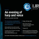 Renowned harpist Claire Roche to give concert in Ballycastle