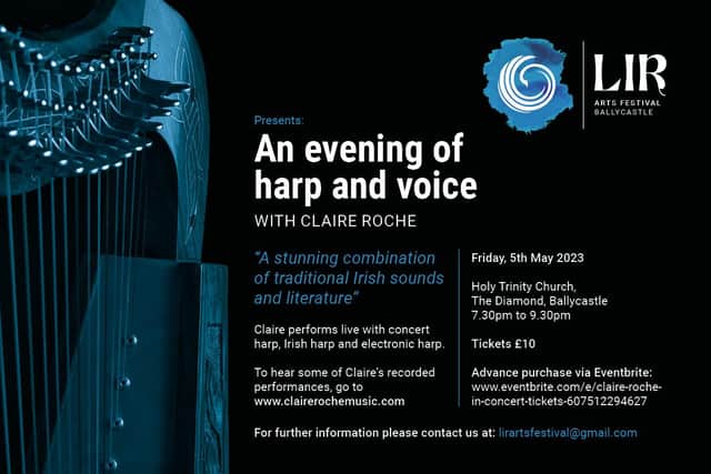 Renowned harpist Claire Roche to give concert in Ballycastle