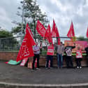 Workers from NIPSA including bus drivers, classroom assistants and canteen staff, went on strike this week over pay. Pictured here are some of those on the picket line outside Ceara Special School in Lurgan, Co Armagh.