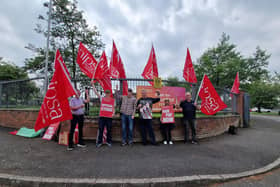 Workers from NIPSA including bus drivers, classroom assistants and canteen staff, went on strike this week over pay. Pictured here are some of those on the picket line outside Ceara Special School in Lurgan, Co Armagh.