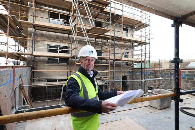 Ian Henry surveys the plans for the new Rainey Street development in Magherafelt. Pic Darren Kidd