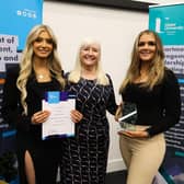 Lisburn local and prize winner Nicole Cargill, Head of Department at the University of Ulster, Dr Mary Boyd and Dromore local and prize winner Louise Magowan