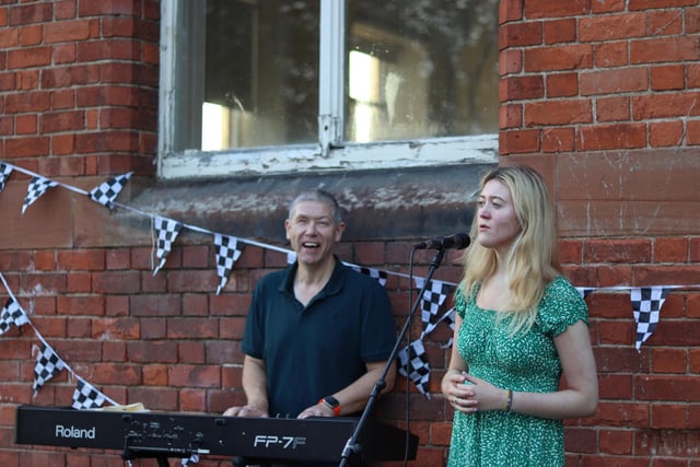 Worship Coordinator Stephen McLoughlin provides some musical entertainment at the barbecue to mark the 400th anniversary of Lisburn Cathedral