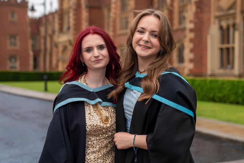 Friends Cliona from Bangor and Leah from Antrim both graduate with a degree in Psychology.