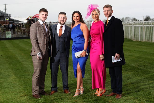 Taylor Woods, Kyler Davis, Sophie Abbot, Lauren Chambers and Matt McConnell dressed to impress at Down Royal.