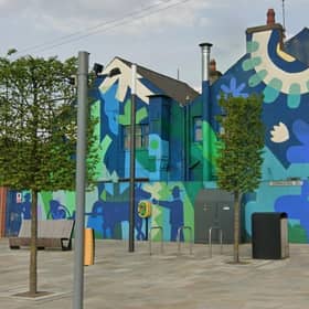 Some of the street art commissioned in recent years in Banbridge. Credit: Google