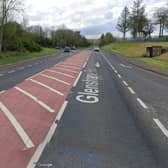 Police say a man in his 30s was arrested following yesterday afternoon's two-vehicle collision on the Glenshane Road. The road was closed for a time between Glen Road and Fivemilestraight. Credit: Google Maps