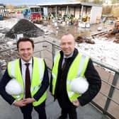 Miles Karemacher, General Manager of Coca-Cola HBC Ireland and Northern Ireland and Rt Hon Secretary of State for Northern Ireland Chris Heaton-Harris MP pictured at Coca-Cola HBC Ireland and Northern Ireland at the Knockmore Hill, Lisburn for the announcement  of an  £17 million expansion. Picture: Press Eye.