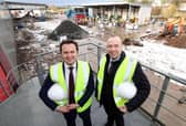 Miles Karemacher, General Manager of Coca-Cola HBC Ireland and Northern Ireland and Rt Hon Secretary of State for Northern Ireland Chris Heaton-Harris MP pictured at Coca-Cola HBC Ireland and Northern Ireland at the Knockmore Hill, Lisburn for the announcement  of an  £17 million expansion. Picture: Press Eye.