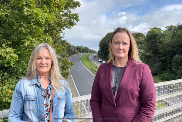 Cllr Joy Ferguson (right) and A1 safety campaigner Monica Heaney, whose son Karl was tragically killed on the A1 in May 2018, aged just 27. Credit: Joy Ferguson