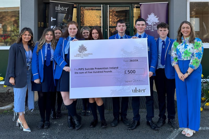 Students from St John the Baptist’s College in Portadown, Co Armagh secured £500 for PIPS Suicide Prevention Ireland at The John Wilson Memorial Trust School Charity Challenge.