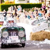 Ian and Darren McCluney, the 'May Fair Flyers' taking part in the soap box challenge at Ballyclare May Fair.