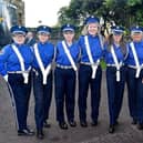 Standard bearers of Craigavon Protestant Boys Flute Band pictured before the Lurgan mini Twelfth parade in 2023. Picture: Tony Hendron