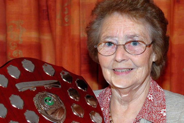 Winner of the Billy Ewing Memorial Shield, Maisie Clarke pictured at the Woods Bowling Club presentation dinner in 2007.