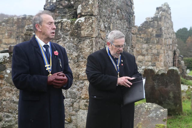 Pictured at Remembrance Sunday at the war graves at Bonamargy Friary.