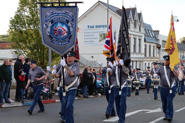 The Freeman Memorial Band pictured during the Moneydig Band 50th aniversary celebrations in Garvagh on Saturday evening