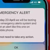 An emergency alert was sent across UK on 23 April. Picture: Cabinet Office