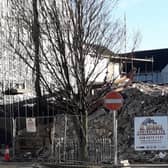 Demolition of the former Dan Campbell’s pub.