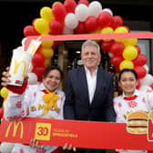 Doralyn Mercado, McDonald’s Sprucefield Franchisee John McCollum and Codie Tarroza. Pic credit: McDonalds