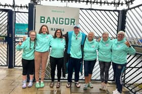 The Ocean Synergy team meet at Bangor Marina to get ready for the North Channel relay swim. Pic contributed by Gail Pedlow