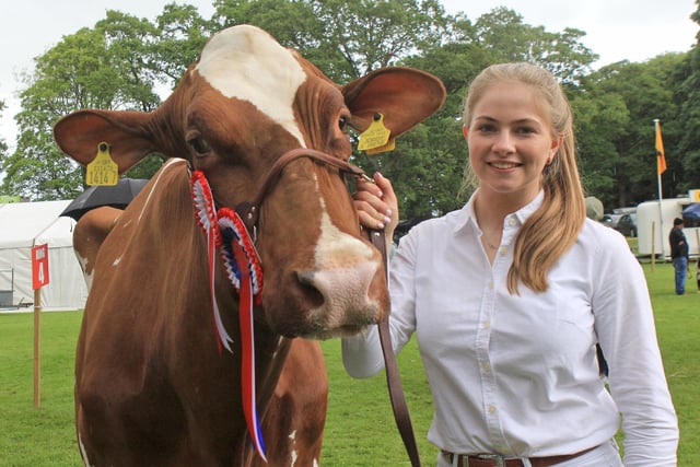 Isla Haffey from Portadown with her champion Holstein cow.