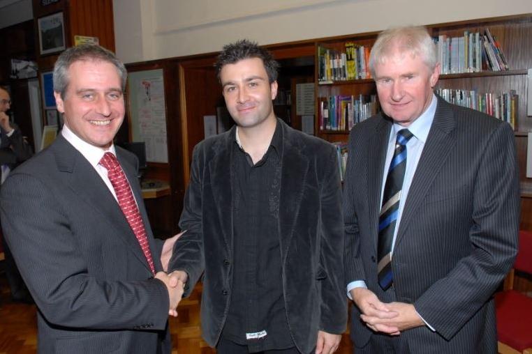 Award-winning Nashville-based singer/songwriter Ben Glover hails from Glenarm. He is pictured with St Killian's College Principal Jonny Brady and the Vice Chair of the Board of Governors Sean Doherty at the school's prize giving in 2011.