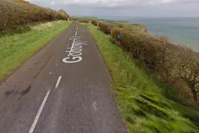 Gobbins Road, Islandmagee. Image by Google