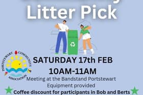 Why not help look after the environment by taking part in the Portstewart litter pick? Credit Portstewart Community Association