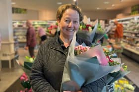 Tracey Adams is one of three workers who all joined M&S on the same day three decades ago at the store in Fairhill Shopping Centre. Picture: M&S