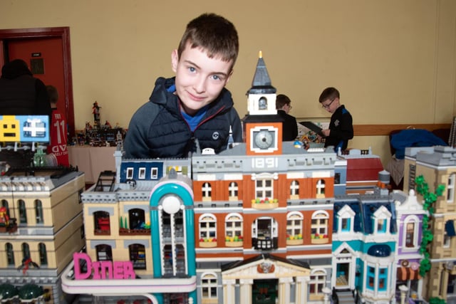 Daniel Halliday admires some of the amazing exhibits at the Lego exhibition in Thomas Street Methodist Church Hall on Saturday. PT15-207.