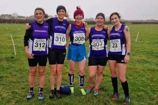 Rozzy Skuce, Judith Buchanan, Bernadette O'Kane, Deborah McPhee and Pauline Mullan at the XC Event
