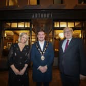 Pictured l to r at the opening of Arthur’s are Lynne McCabe Owner at Arthur’s Councillor Scott Carson, Mayor of Lisburn & Castlereagh City Council and Alderman Allan Ewart MBE, Chair of Lisburn & Castlereagh City Councils Development Committee