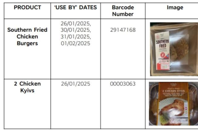 The recall notice. Picture: M&S
