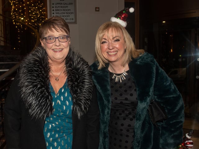 Craigavon Area Hospital X-Ray department staff, Stephanie Donnelly, left, and Roseanne Thornbury enjoying the party night. PT50-260.