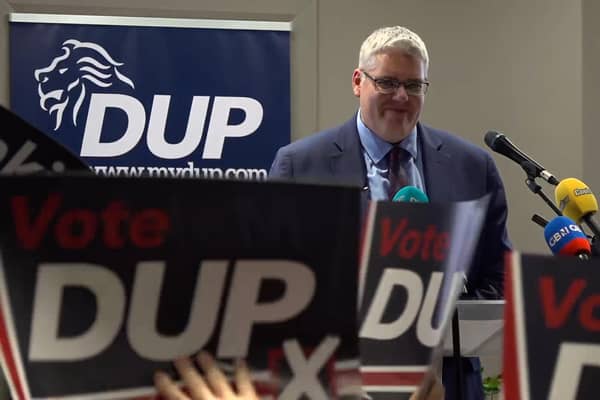 The DUP's policy of removing EU law in Northern Ireland has left more questions than answers about what trade arrangements it would prefer. Sammy Wilson says the party will be arguing for 'mutual enforcement' to replace the Windsor Framework.  Photo: Jonathan McCambridge/PA Wire