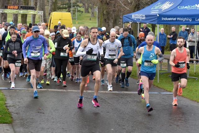 Competitors in the marathon race during the Portadown Festival Of Running. PT11-208.